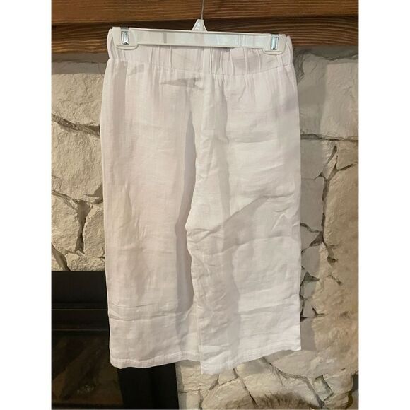 Anthropologie sundry cotton cropped wide leg draw string white pants size XS - Picture 2 of 4